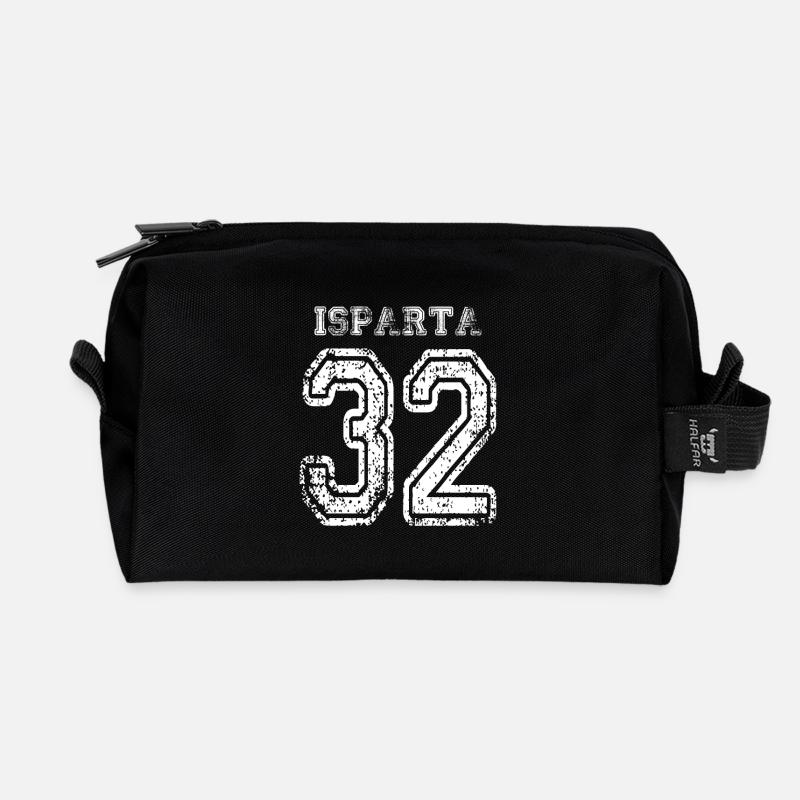 32 Isparta Türkisches Nummernschild als Geschenk - Recycelte Kulturtasche - Schwarz