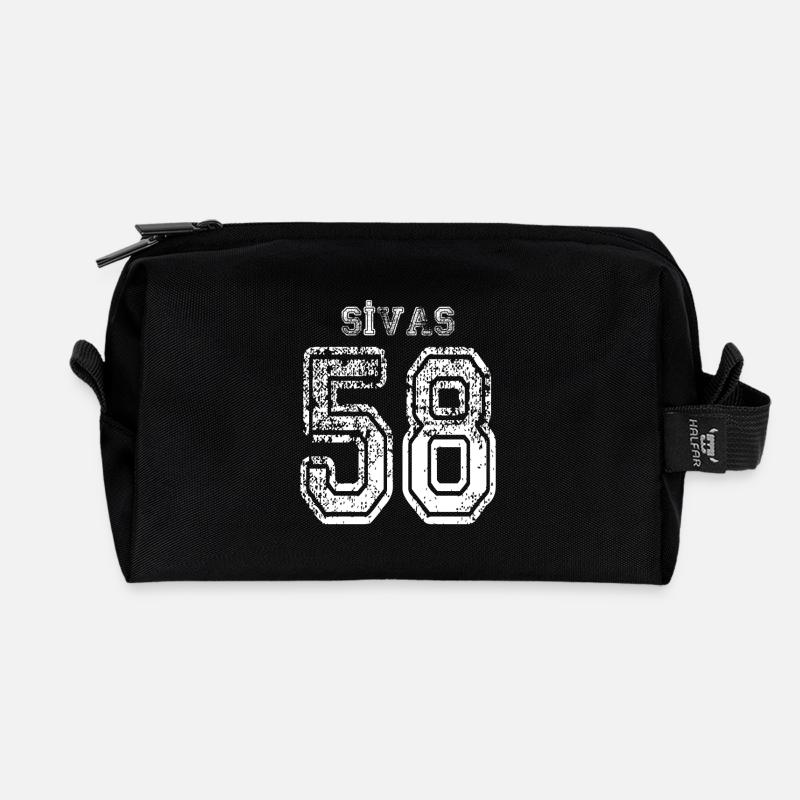 58 Sivas Türkisches Nummernschild als Geschenk - Recycelte Kulturtasche - Schwarz