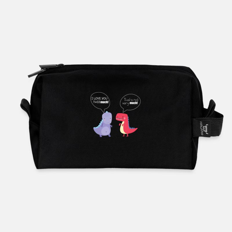 Paare Liebe Valentinstag Geschenk Dino T-Rex - Recycelte Kulturtasche - Schwarz