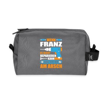FRANZ Name Geschenk Reparatur reparieren - Recycelte Kulturtasche - Anthrazit - Vorne