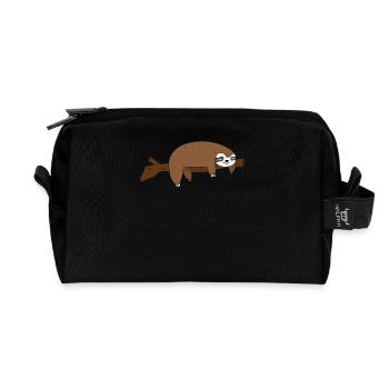 Sloth - Faultier - Ast - Geschenk - Gemütlich - Recycelte Kulturtasche - Schwarz - Vorne
