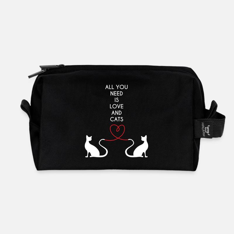 Katze - Liebe - Katzen - Ich liebe meine Katze - Recycelte Kulturtasche - Schwarz