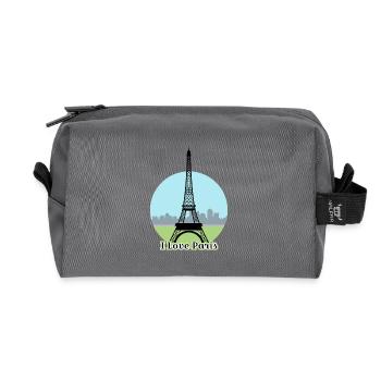 I love Paris - Recycled Toiletry Zip Bag - anthracite - Front