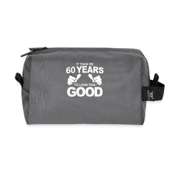 60 years 60th birthday - Recycled Toiletry Zip Bag - anthracite - Front