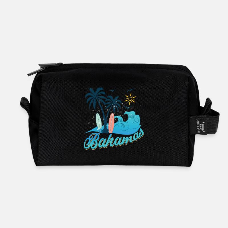 Bahamas vacances plage soleil - Trousse de toilette en tissu recyclé - noir