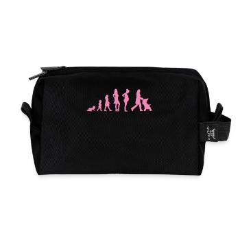 Evolution - Woman - Funny - Gift - Child - Recycled Toiletry Zip Bag - black - Front