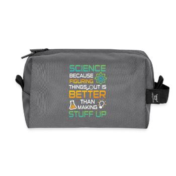 Science figuring better stuff up - Trousse de toilette en tissu recyclé - anthracite - Devant
