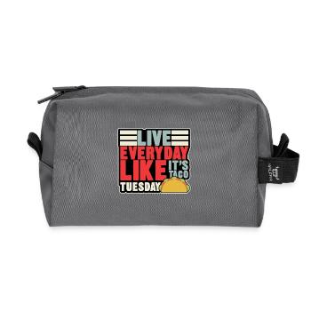live everyday - Recycled Toiletry Zip Bag - anthracite - Front