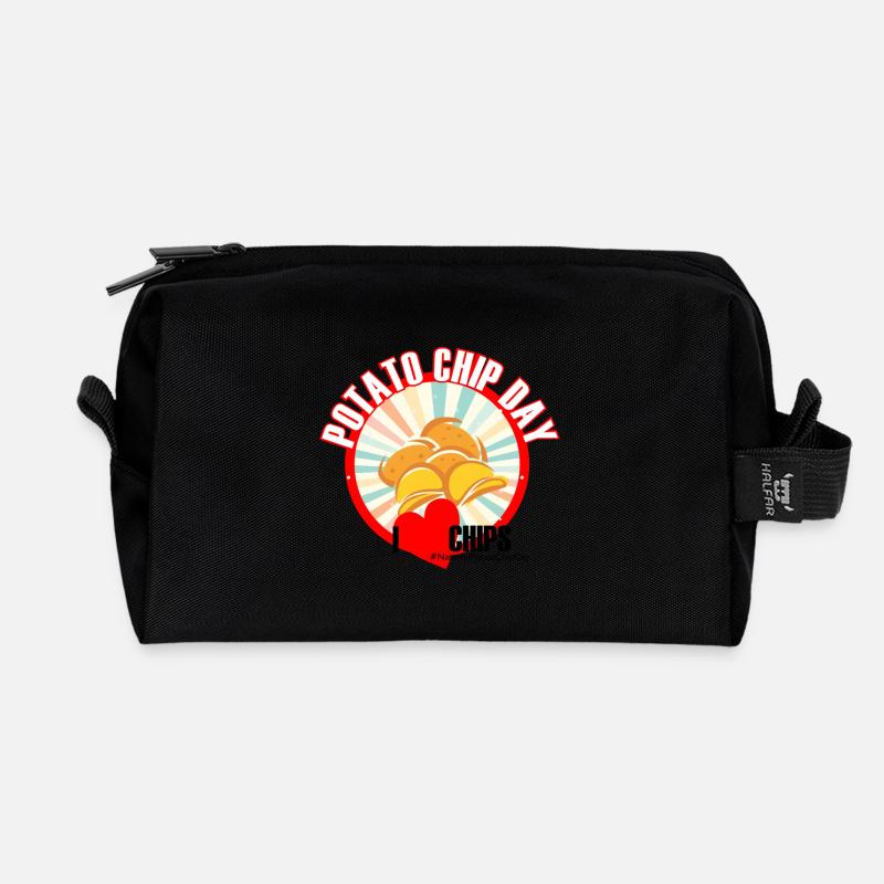Potato chips day - Recycled Toiletry Zip Bag - black