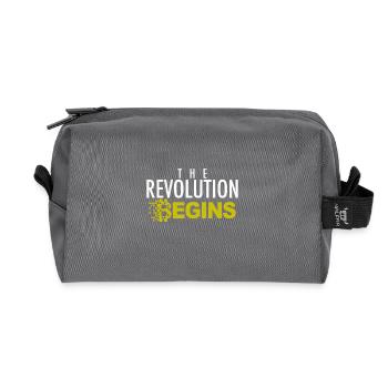 LA RÉVOLUTION COMMENCE - Bitcoin crypto-monnaie - Trousse de toilette en tissu recyclé - anthracite - Devant