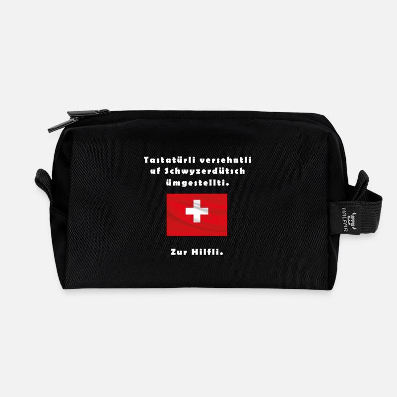 Schweizerdeutsch - Recycelte Kulturtasche - Schwarz