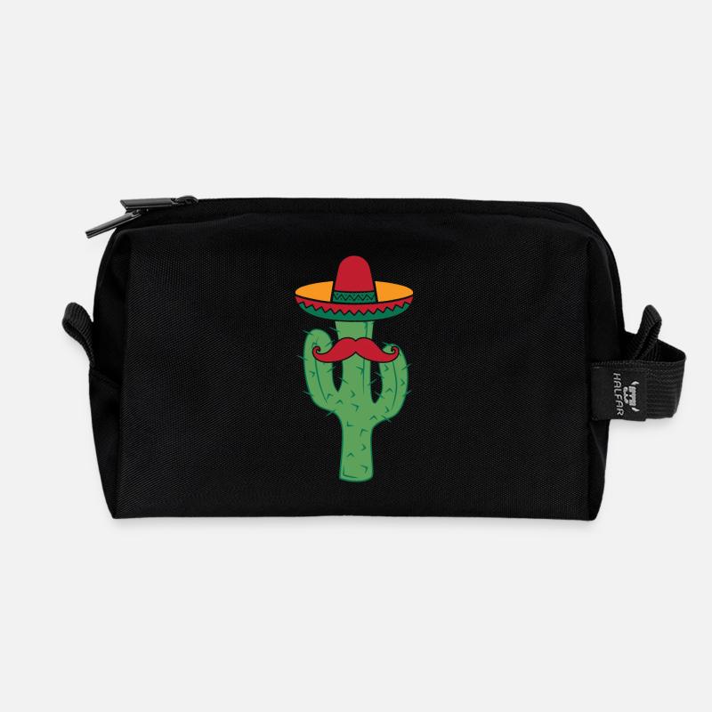 Kaktus mit Sombrero-Schnurrbart-lustigem Cinco De Mayo - Recycelte Kulturtasche - Schwarz