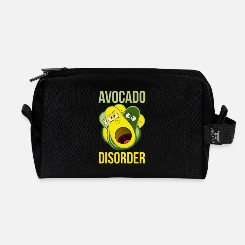 Avocado disorder - Recycled Toiletry Zip Bag - black