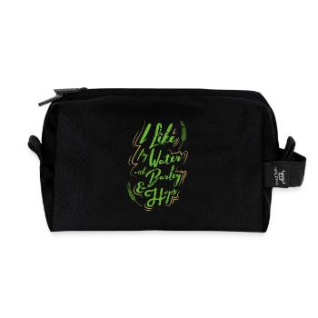 I Like My Water with Barley & Hops - Beer Love - Recycled Toiletry Zip Bag - black - Front