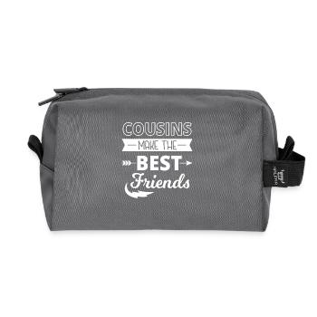 Cousins make the best friends - related - Recycled Toiletry Zip Bag - anthracite - Front