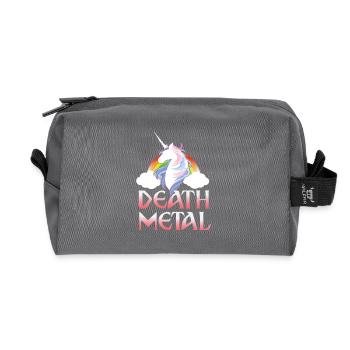 Death Metal - magical rainbow unicorn - Trousse de toilette en tissu recyclé - anthracite - Devant