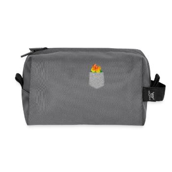Fake Pocket Lovebirds Funny Bird In Your Pocket - Recycled Toiletry Zip Bag - anthracite - Front