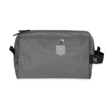 Faux poche perroquet gris africain drôle oiseau nouveauté - Trousse de toilette en tissu recyclé - anthracite - Devant