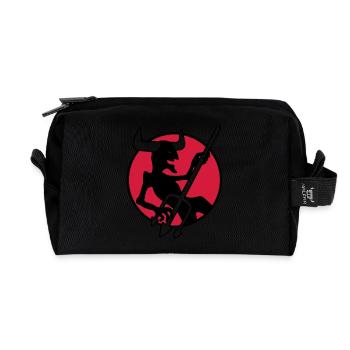 rockin_devil_3c - Recycled Toiletry Zip Bag - black - Front