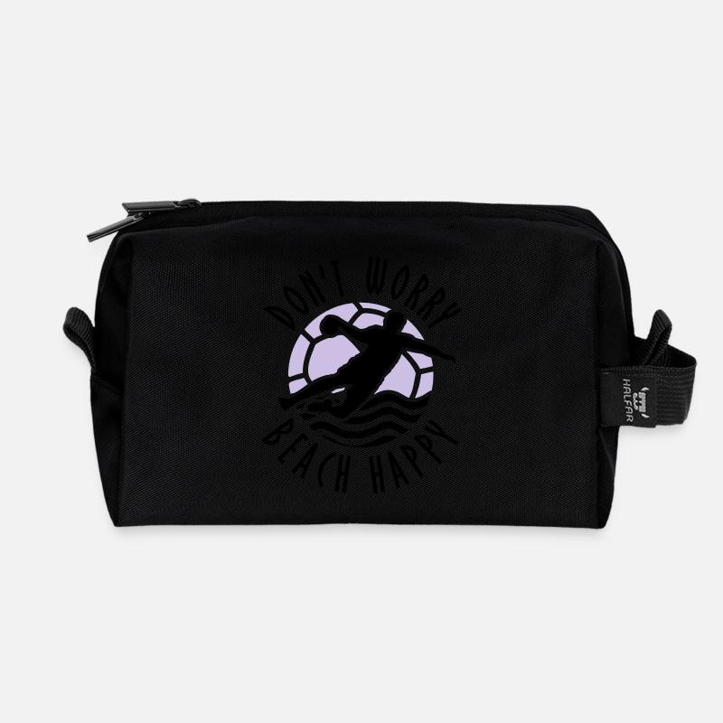 Don # t Worry Beach Happy beach handball - Trousse de toilette en tissu recyclé - noir