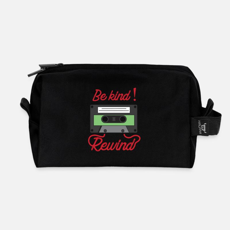 Be Kind Rewind - Recycled Toiletry Zip Bag - black