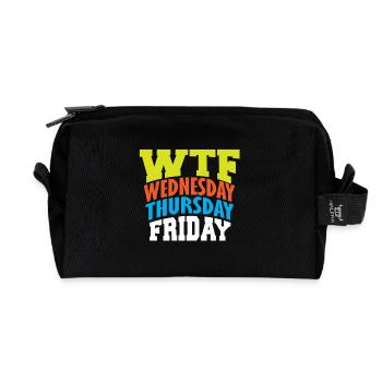 WTF Wednesday Thursday Friday - Recycled Toiletry Zip Bag - black - Front