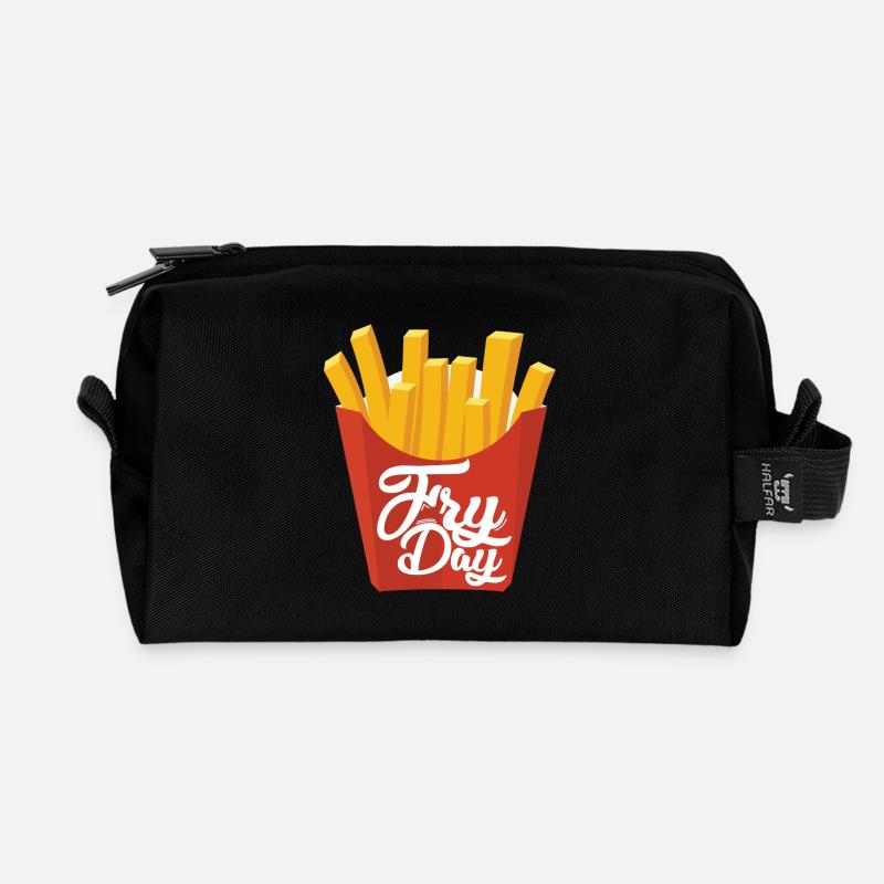 Fryday Fries Pommes - Recycelte Kulturtasche - Schwarz