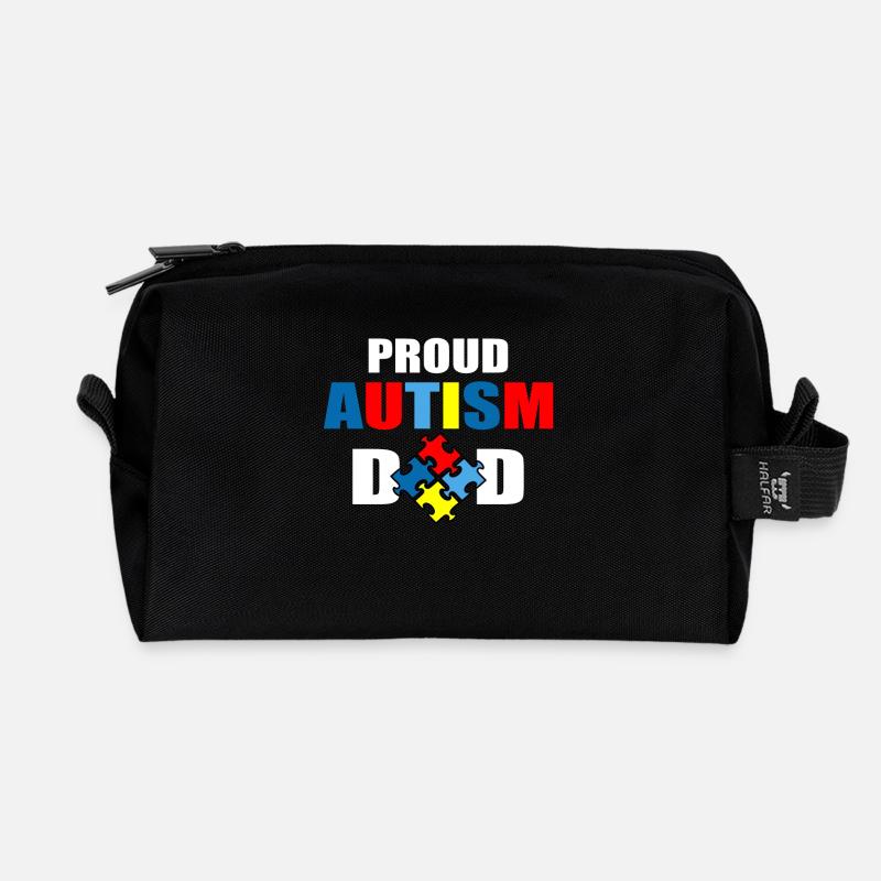 Proud autism dad - Recycled Toiletry Zip Bag - black