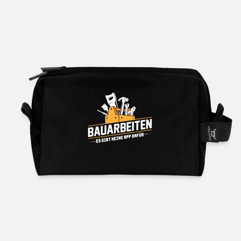 Bauarbeiter · Baustelle · Bagger · Bauarbeiten - Recycelte Kulturtasche - Schwarz