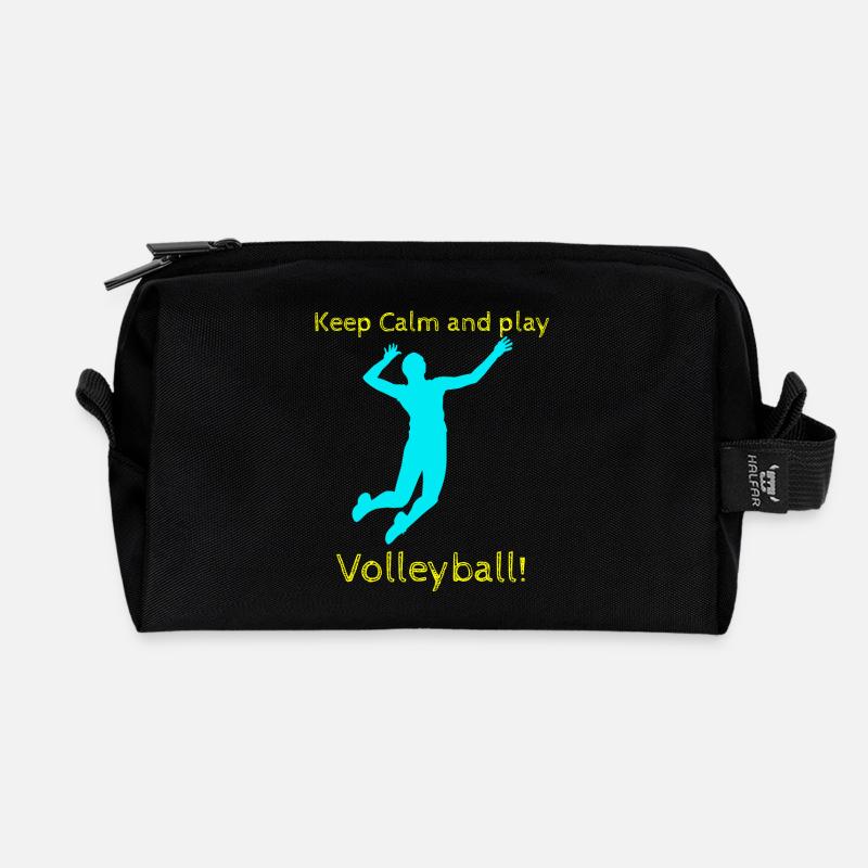 Volleyball - Recycelte Kulturtasche - Schwarz