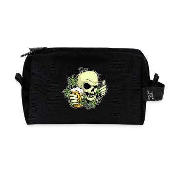 Crâne de bière de houblon - Trousse de toilette en tissu recyclé - noir - Devant