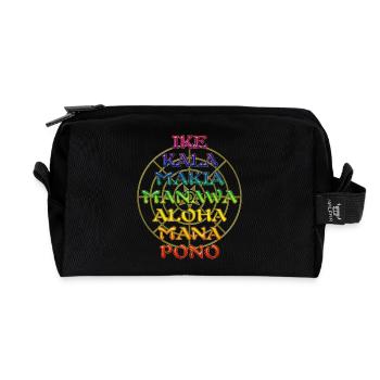 Die 7 Huna Prinzipien / Eye Of Kanaloa - Recycelte Kulturtasche - Schwarz - Vorne