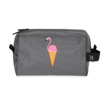 Flamingo Ice Cream - Recycelte Kulturtasche - Anthrazit - Vorne