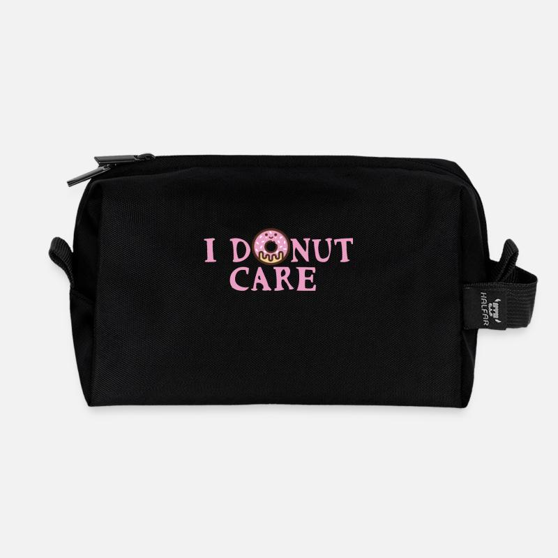 I donut care - Recycled Toiletry Zip Bag - black