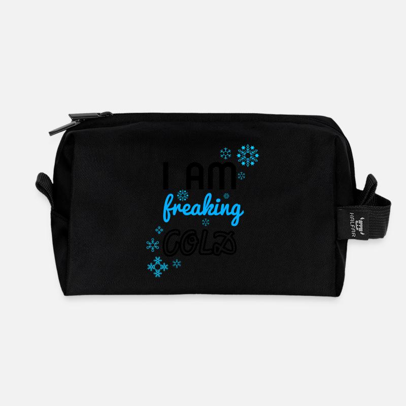 i am freaking cold - Recycelte Kulturtasche - Schwarz