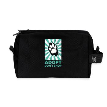 Animal Rescue Adopt Ne pas acheter chien patte Vintage - Trousse de toilette en tissu recyclé - noir - Devant