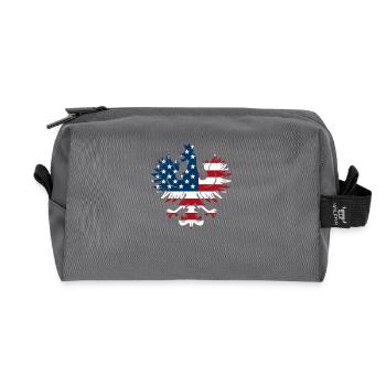 Polish Eagle USA Flag T-Shirt Gift - Recycled Toiletry Zip Bag - anthracite - Front
