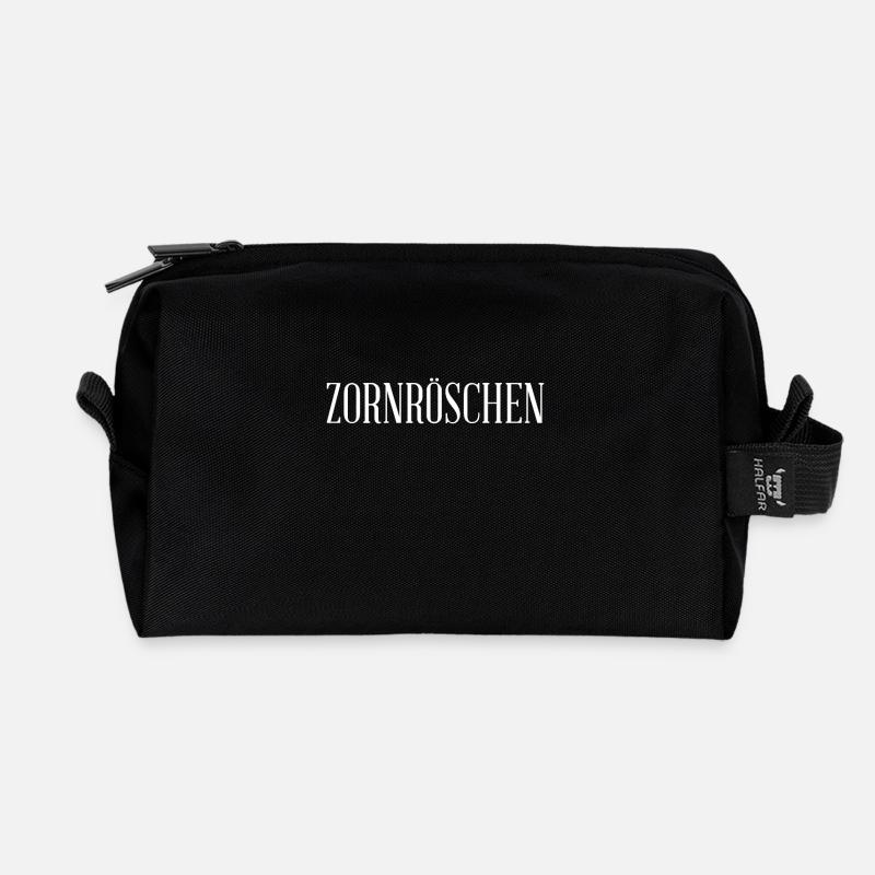 Zornroeschen - Recycelte Kulturtasche - Schwarz