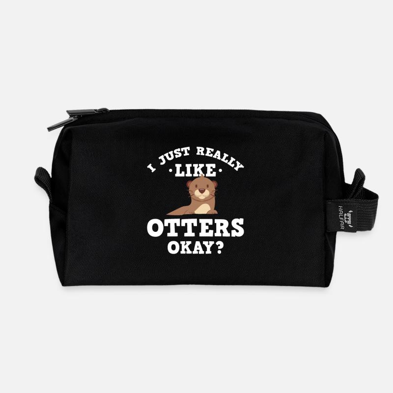 Niedlich Ich mag Otter wirklich gut? T-Shirt - Recycelte Kulturtasche - Schwarz