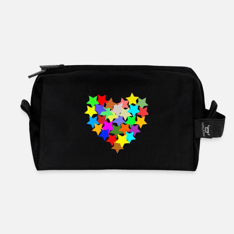 Sternenherz - Recycled Toiletry Zip Bag - black
