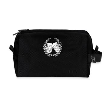Lorbeer Kranz Bier Brauer lustig Party - Recycelte Kulturtasche - Schwarz - Vorne