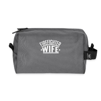 Fire fireman birthday gift man - Recycled Toiletry Zip Bag - anthracite - Front