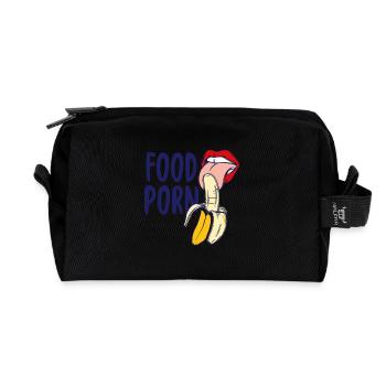 Banana Gift Food Porn licking Shirt - Recycled Toiletry Zip Bag - black - Front