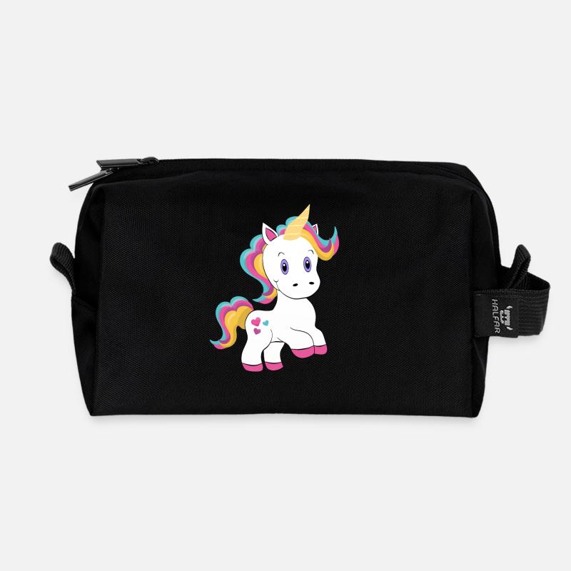 unicorn - Recycled Toiletry Zip Bag - black