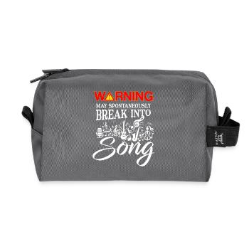 Warning may spontaneously break into Song - Recycled Toiletry Zip Bag - anthracite - Front