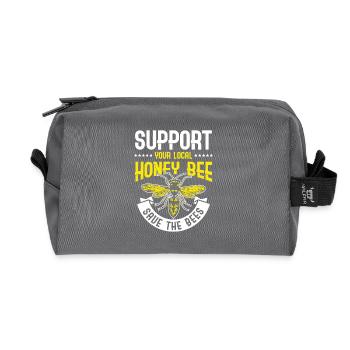 Support your local Honey Bee Save the Bees - Trousse de toilette en tissu recyclé - anthracite - Devant