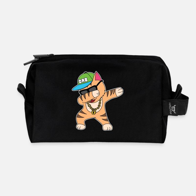 Katze Banane Kätzchen meow kitty cat Katzendame - Recycelte Kulturtasche - Schwarz
