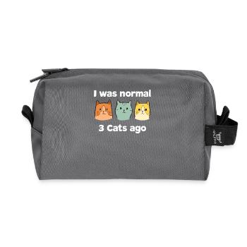Crazy Cat Type Cat lover Cat Meow - Recycled Toiletry Zip Bag - anthracite - Front