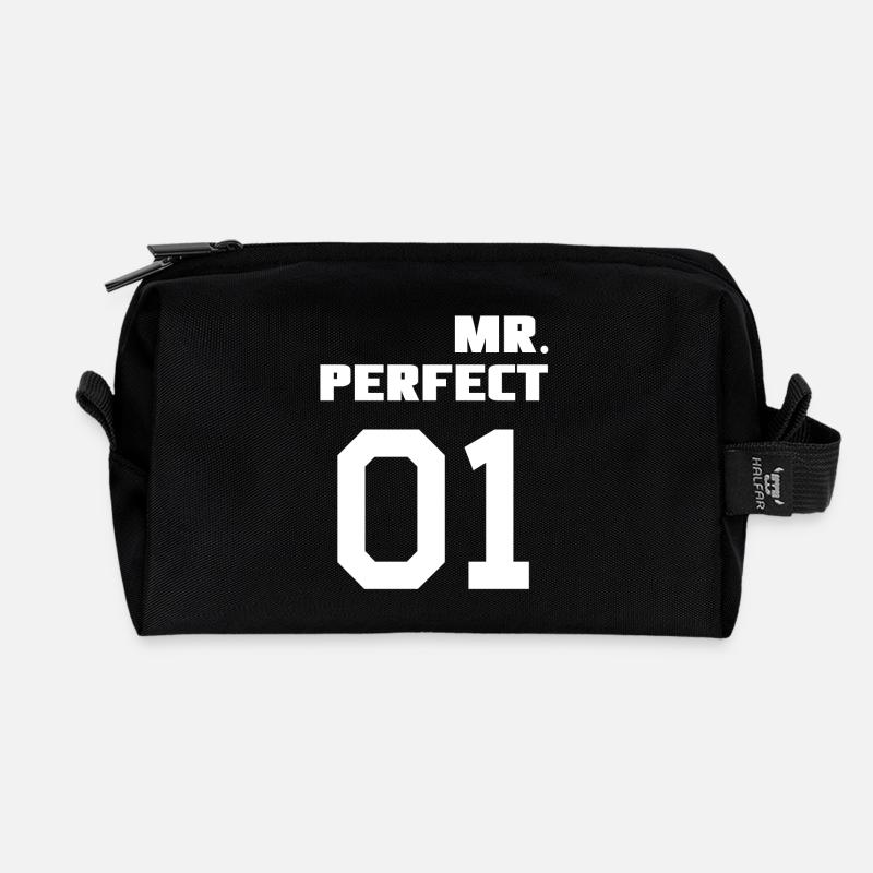 MR. PERFECT & MRS. PERFECT Pärchen Shirt - Recycelte Kulturtasche - Schwarz