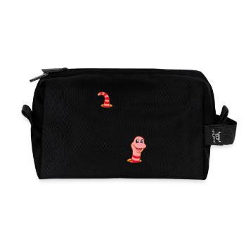 Ver dans le trou de ver - Trousse de toilette en tissu recyclé - noir - Devant